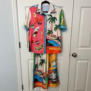 PARADISE INN 2-Piece Daytime Lounge Set Womans M Beach/Travel Holiday Vacation